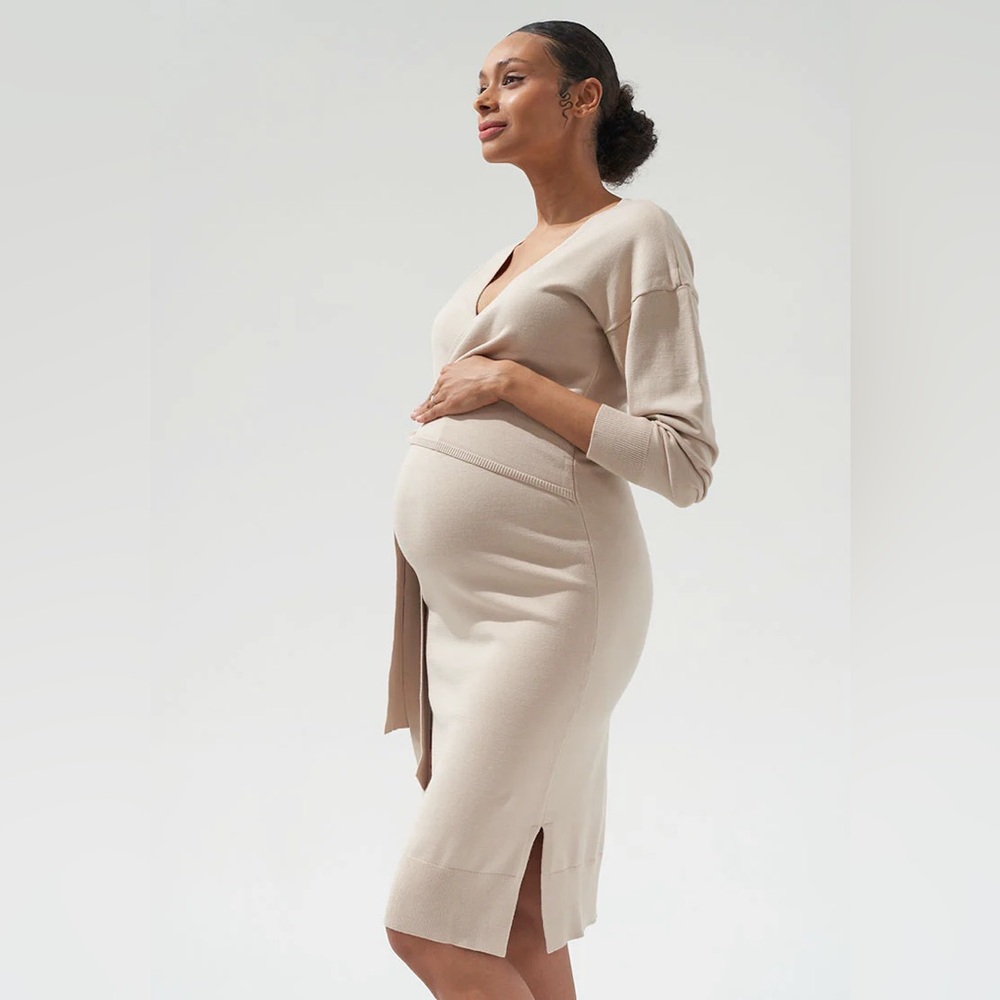 COPY - ESSENTIAL ALL YEAR NURSING KNIT DRESS - Picture 3 of 5